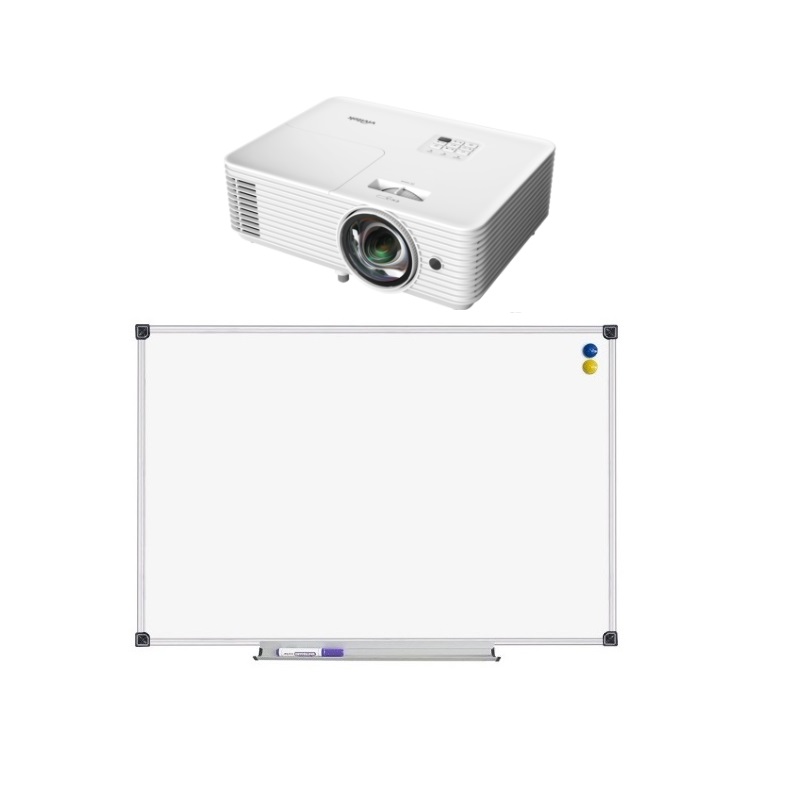 Дошка магнітно-маркерна DoskiBiz 160x120 та короткофокусний проєктор Vivitek DX335ST